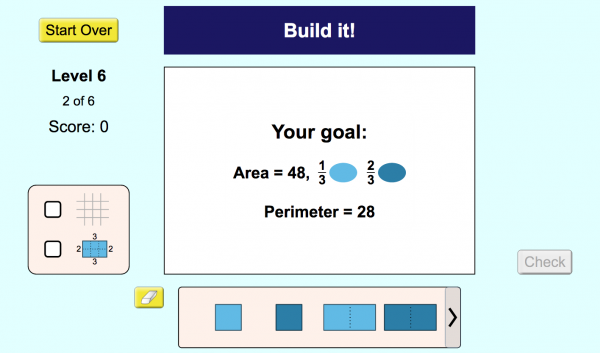 Area, Perimeter and Fraction Goals