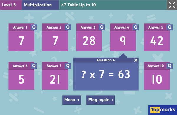 topmarks maths problem solving