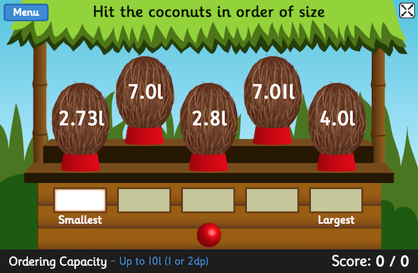 Topmarks: Coconut Ordering game
