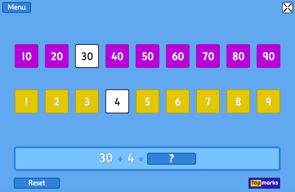 Place Value Charts maths game by Topmarks