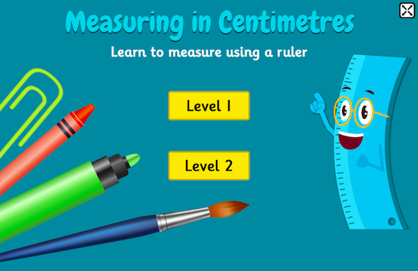 Measuring in Centimetres, Topmarks maths game