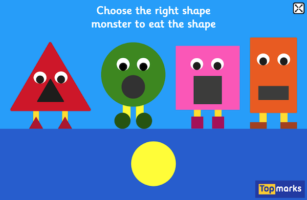 Topmarks game, Early years, Shape Monsters