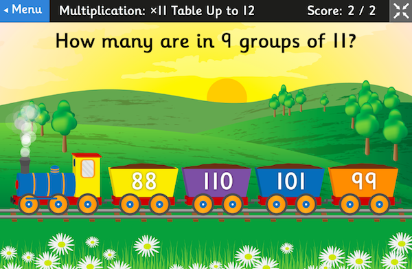 Mental Maths train game - numeracy operations