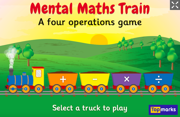 Mental Maths train game - numeracy operations