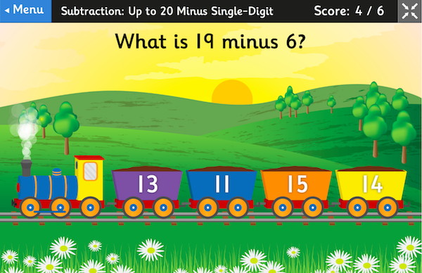 Mental Maths train game - numeracy operations
