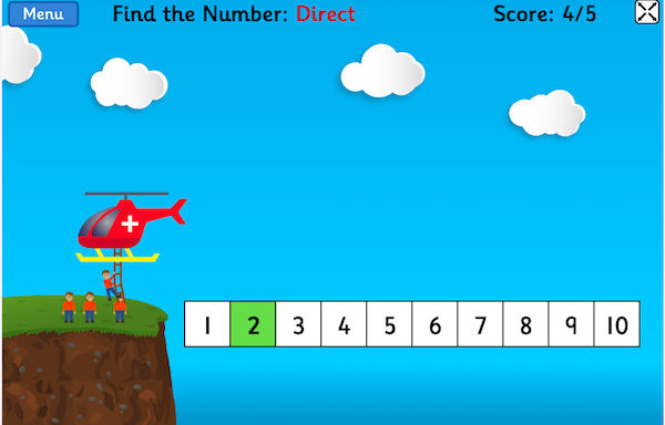 Helicopter Rescue, maths learning game for children, by Topmarks