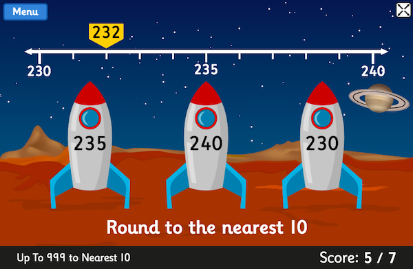 Rocket Rounding - maths game
