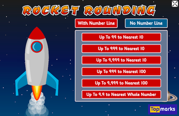 Rocket Rounding - maths game