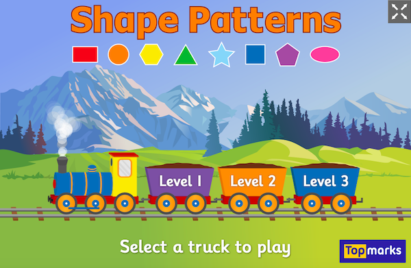 Shape Patterns - learning game, sequencing and problem solving from Topmarks