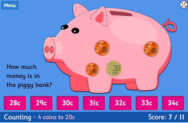 Coins Game - learning coinage with Topmarks. Money Sorting, Ordering and Counting activities 