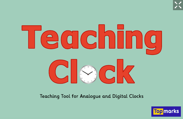 Teaching Clock, children's resource for telling the time, Topmarks