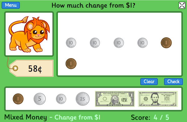 Toy Shop Money maths game for primary-age children, by Topmarks