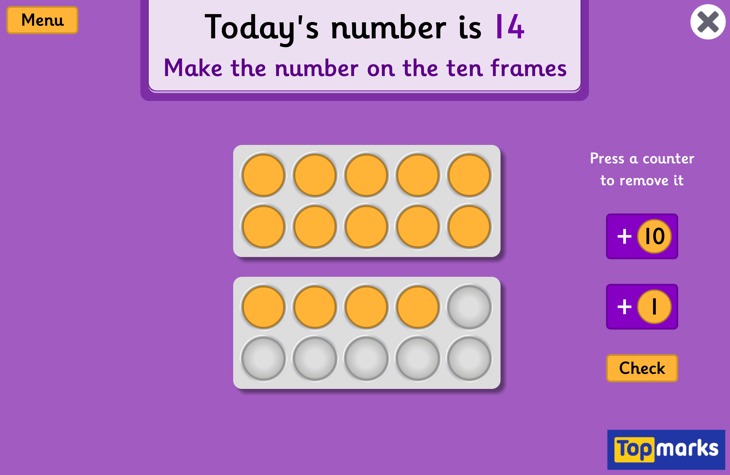 Counting in Ten Frame Format