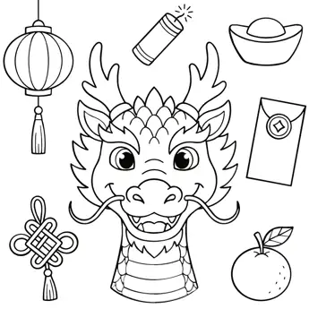 Year of the Dragon colouring sheet