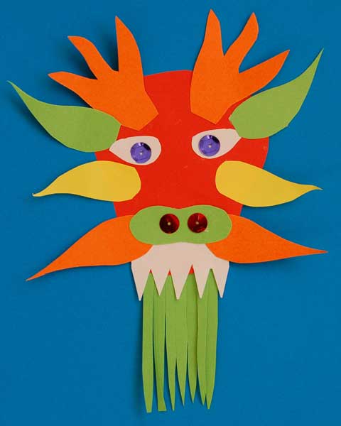 The dragon's head fully decorated