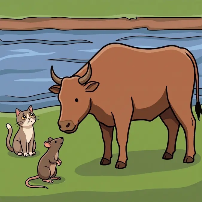 The Ox helps the Cat and the Rat