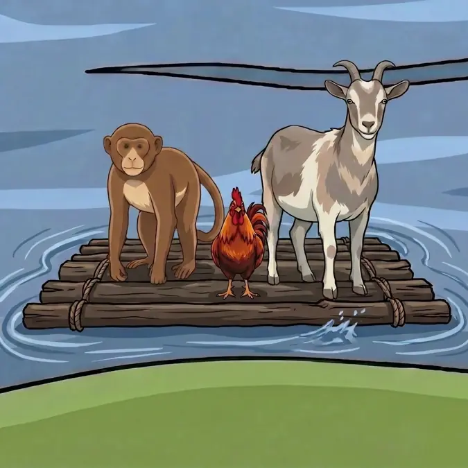 The Goat, Monkey and Rooster Work Together
