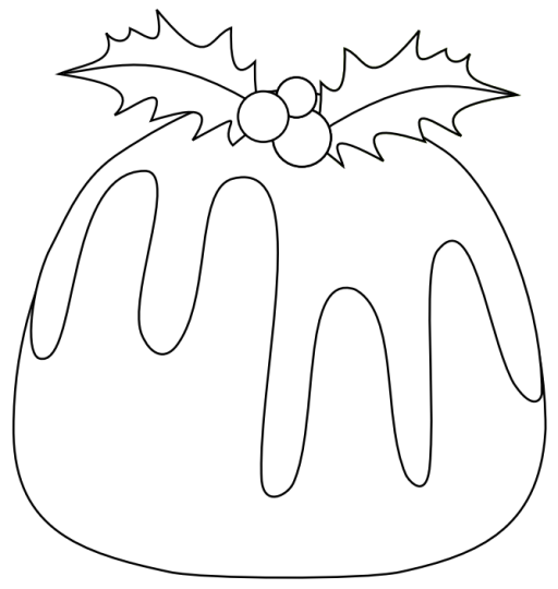 Christmas Pudding Colouring