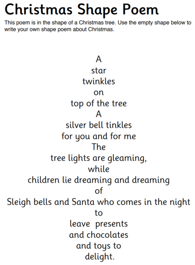 Christmas Tree Poem