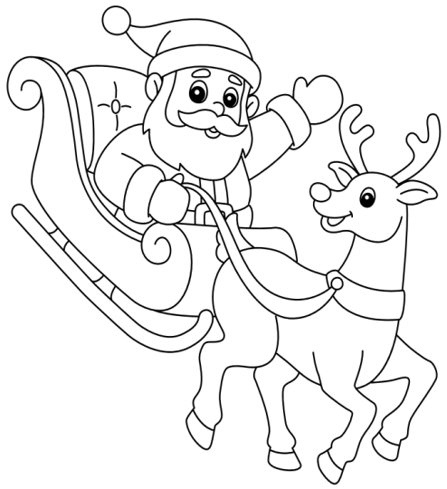 Santa's Sleigh Colouring