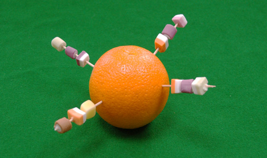 Christingle with cocktail sticks