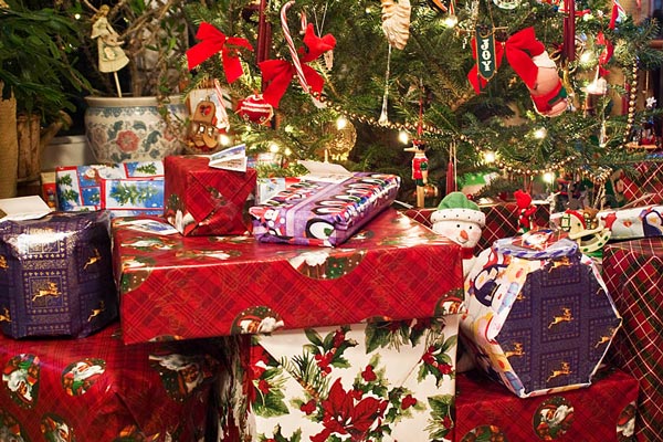 Christmas gifts under the Christmas tree
