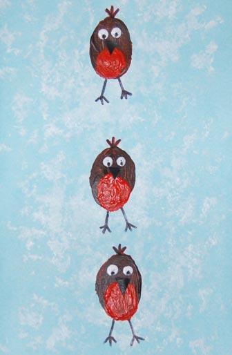 Add the robins' faces