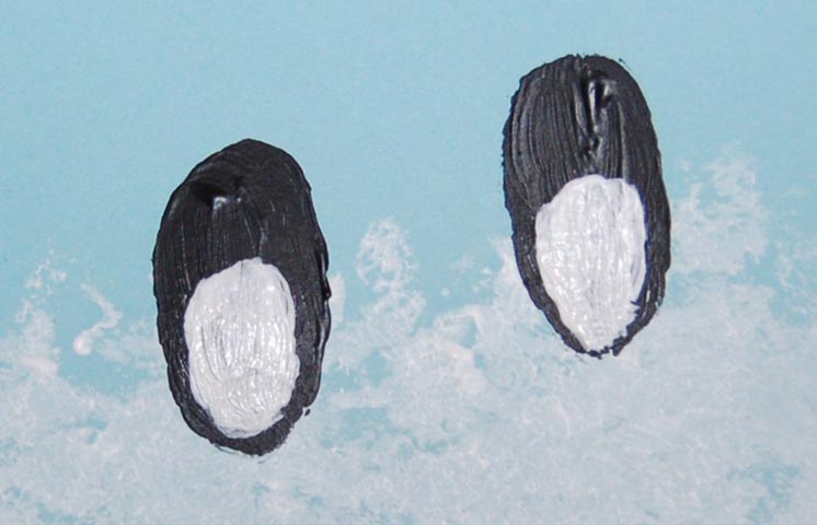 Paint the penguins' tummies