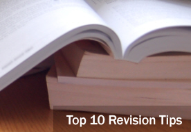 Revision books, stationery and an alarm clock