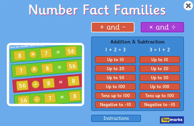 Number Fact Families