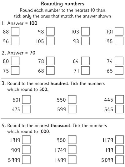 Worksheet: Rounding and Comparing Whole Numbers - Topmarks