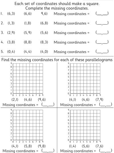 Worksheet Predict Missing Coordinates Topmarks