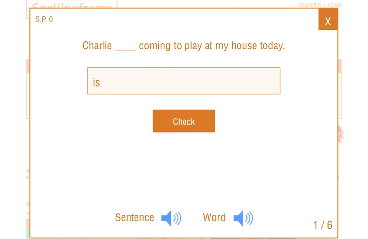 Spellingframe